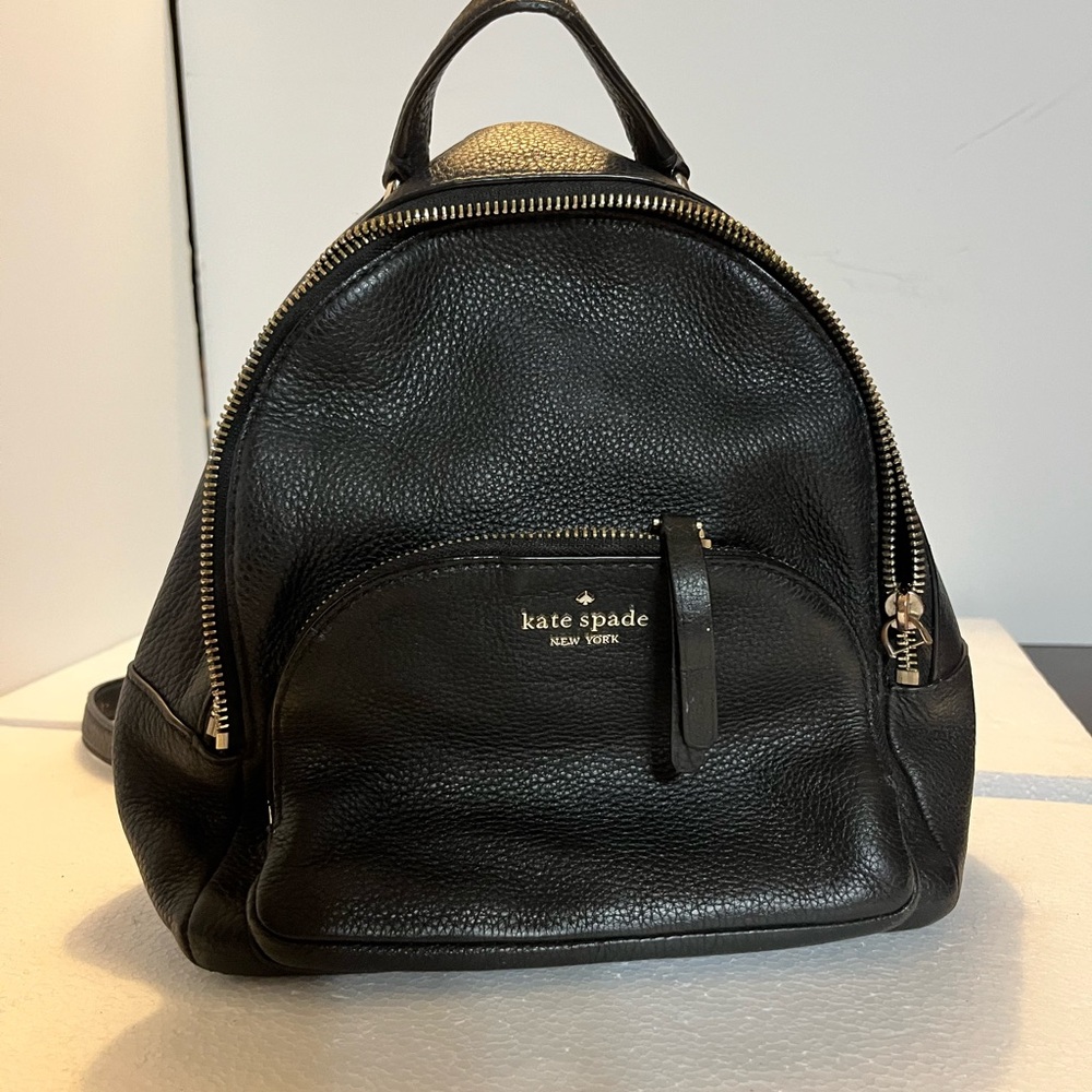 Kate Spade Backpack Purse Leather Adjustable Straps Handle Zip Close Flaws Read
